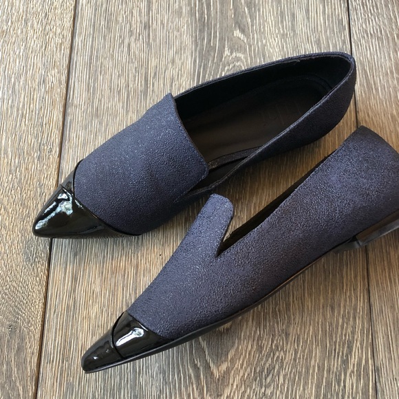 TIBI ANYA BLack/Navy Pointy Toe Loafers - Picture 4 of 7